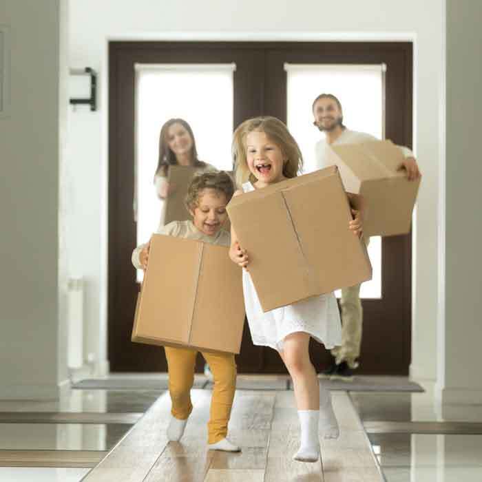 Family moving into new home after using bridging finance